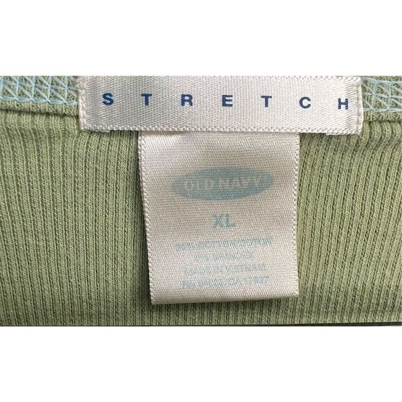 Old Navy Sage Green V-Neck Basic Long Sleeve Thermal T-Shirt - Picture 2 of 3